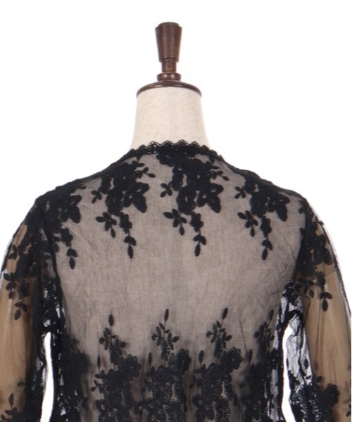 axes femme（アクシーズファム）の「レースロングガウン（カーディガン/ボレロ・レディース・ホワイト/ブラック・FREE）」の4枚目の写真