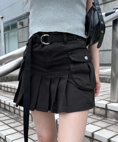 Figments（フィグメンツ）の「プリーツヘムデニムカーゴミニスカート（デニムスカート・レディース・ブラック・SMALL/MEDIUM）」の13枚目の写真