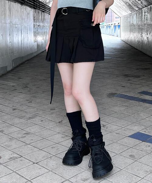 Figments（フィグメンツ）の「プリーツヘムデニムカーゴミニスカート（デニムスカート・レディース・ブラック・SMALL/MEDIUM）」の14枚目の写真