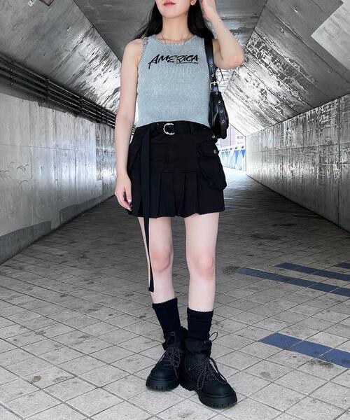 Figments（フィグメンツ）の「プリーツヘムデニムカーゴミニスカート（デニムスカート・レディース・ブラック・SMALL/MEDIUM）」の15枚目の写真