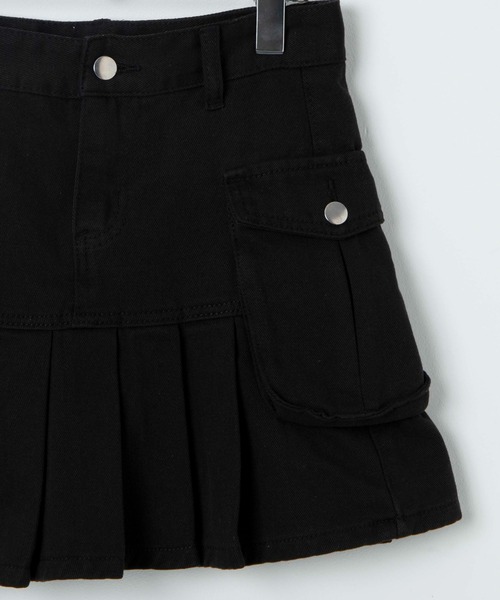 Figments（フィグメンツ）の「プリーツヘムデニムカーゴミニスカート（デニムスカート・レディース・ブラック・SMALL/MEDIUM）」の9枚目の写真