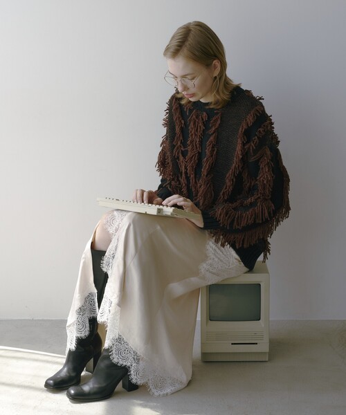 Firsthand(ファーストハンド)の「Firsthand/ファーストハンド レース切替サテンスカート(スカート・レディース・ネイビー/ナチュラル・SMALL/MEDIUM)」の6枚目の写真