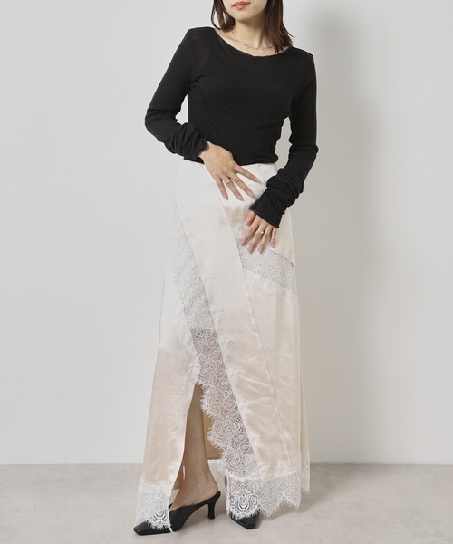 Firsthand(ファーストハンド)の「Firsthand/ファーストハンド レース切替サテンスカート(スカート・レディース・ネイビー/ナチュラル・SMALL/MEDIUM)」の8枚目の写真