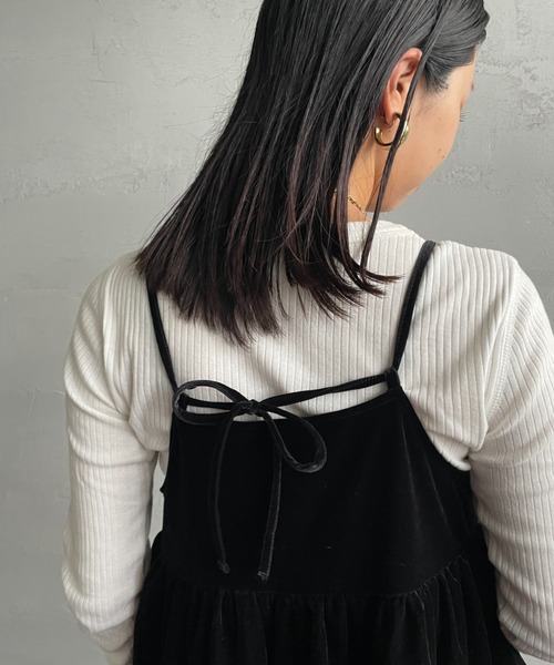 By/m（バイエム）の「[By/m/バイエム] マルチWAY ペプラムベロアキャミビスチェ（キャミソール・レディース・ブラック/グレー/グレイッシュベージュ・F）」の12枚目の写真