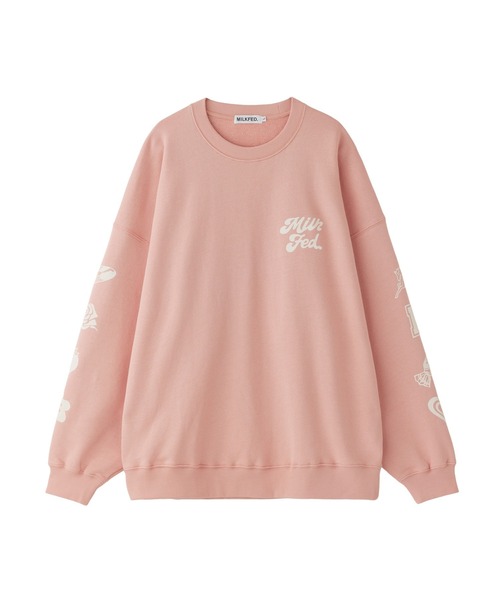 MILKFED.（ミルクフェド）の「PRINTED SLEEVE SWEAT TOP（スウェット・レディース・ライトピンク/ブラック/オフホワイト・L/M）」の13枚目の写真
