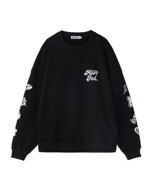 MILKFED.（ミルクフェド）の「PRINTED SLEEVE SWEAT TOP（スウェット・レディース・ライトピンク/ブラック/オフホワイト・L/M）」の12枚目の写真