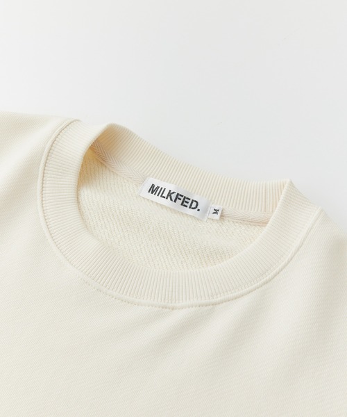 MILKFED.（ミルクフェド）の「PRINTED SLEEVE SWEAT TOP（スウェット・レディース・ライトピンク/ブラック/オフホワイト・L/M）」の9枚目の写真