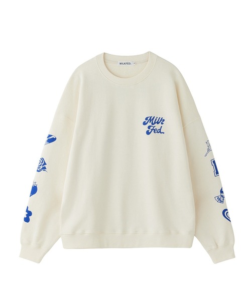 MILKFED.（ミルクフェド）の「PRINTED SLEEVE SWEAT TOP（スウェット・レディース・ライトピンク/ブラック/オフホワイト・L/M）」の11枚目の写真