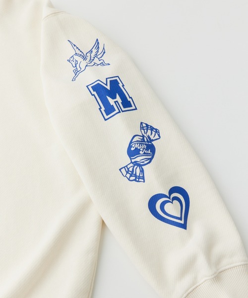 MILKFED.（ミルクフェド）の「PRINTED SLEEVE SWEAT TOP（スウェット・レディース・ライトピンク/ブラック/オフホワイト・L/M）」の7枚目の写真