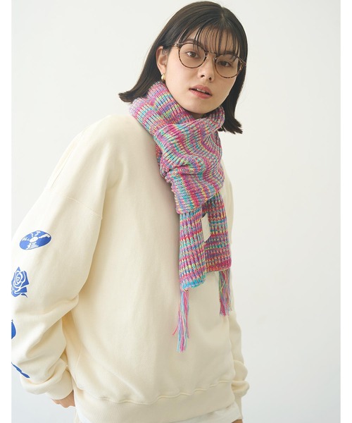 MILKFED.（ミルクフェド）の「PRINTED SLEEVE SWEAT TOP（スウェット・レディース・ライトピンク/ブラック/オフホワイト・L/M）」の21枚目の写真