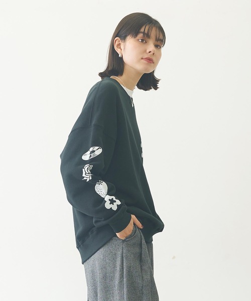 MILKFED.（ミルクフェド）の「PRINTED SLEEVE SWEAT TOP（スウェット・レディース・ライトピンク/ブラック/オフホワイト・L/M）」の20枚目の写真