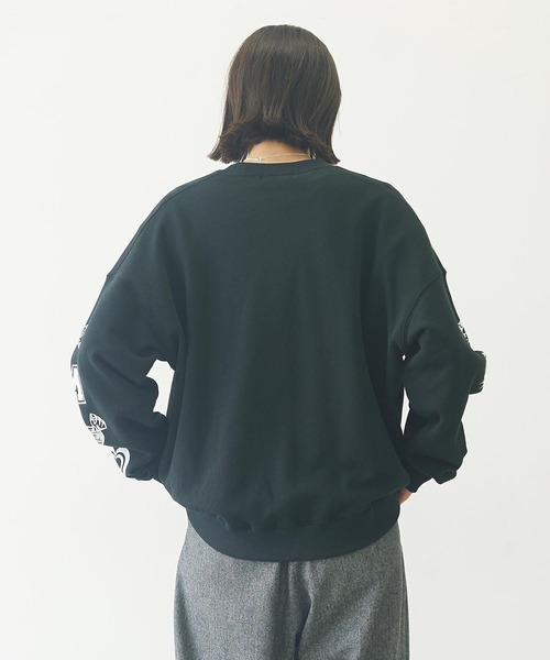 MILKFED.（ミルクフェド）の「PRINTED SLEEVE SWEAT TOP（スウェット・レディース・ライトピンク/ブラック/オフホワイト・L/M）」の19枚目の写真