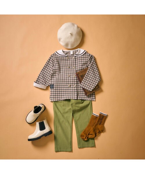 apres les cours(アプレレクール)の「【リンク】セーラーシャツ(シャツ/ブラウス・キッズ・チェック/ネイビー・80/90/100/110/120/130)」の7枚目の写真