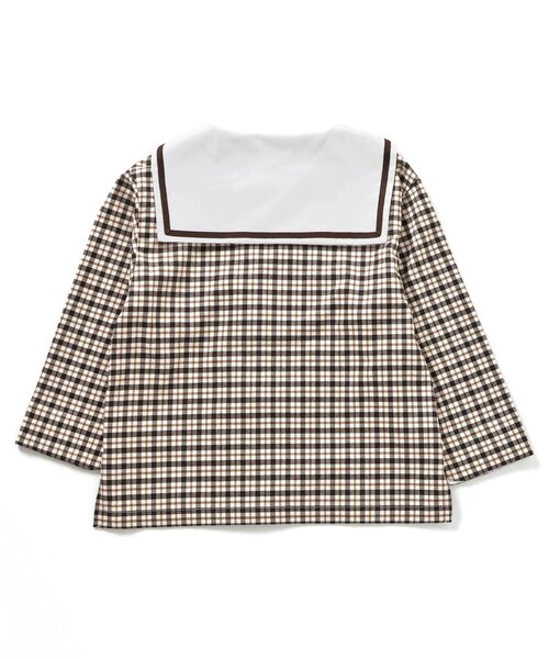 apres les cours(アプレレクール)の「【リンク】セーラーシャツ(シャツ/ブラウス・キッズ・チェック/ネイビー・80/90/100/110/120/130)」の17枚目の写真