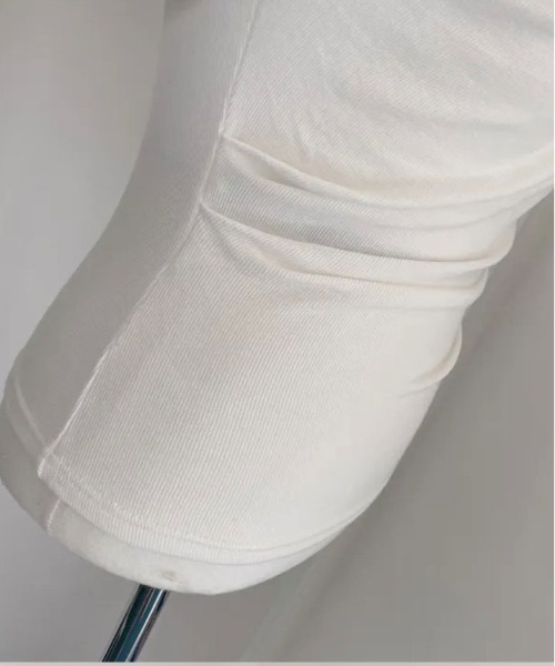 kirakiraShop(キラキラショップ)の「ネック ドレープ ロング スリーブ カットソー(Tシャツ/カットソー・レディース・ブラック/カーキ/ホワイト/ミント・FREE)」の19枚目の写真