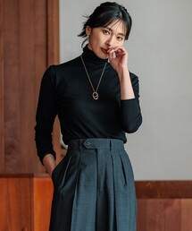 【Oggi1月号/CLASSY.11月号掲載】スムージーコットン タートルネック ニット