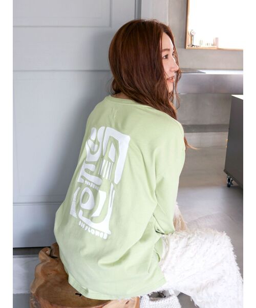 セール】ニュアンスモチーフプリントロングスリーブTee（Tシャツ
