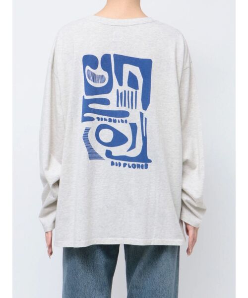 セール】ニュアンスモチーフプリントロングスリーブTee（Tシャツ