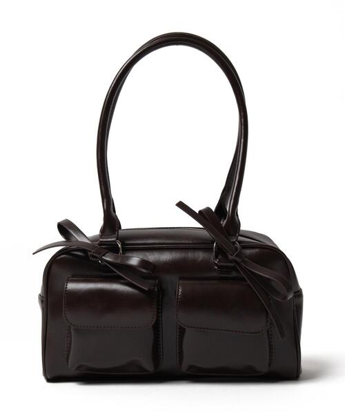WEGO（ウィゴー）の「WEGO/リボン付きボストンバッグ（ハンドバッグ・レディース・ダークブラウン/ブラック/ブラウン/レッド・FREE）」の12枚目の写真