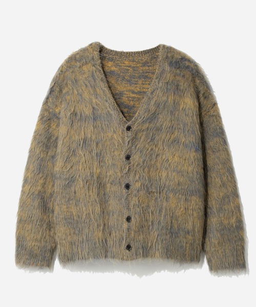 HARE（ハレ）の「メランジパーマシャギーカーディガン(HARE)（カーディガン/ボレロ・メンズ・ネイビー/イエロー/ブラック・FREE）」の4枚目の写真