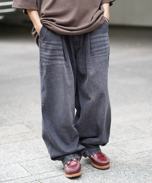 セール】ANGLAN / アングラン Tin Denim Washing Balloon Pants