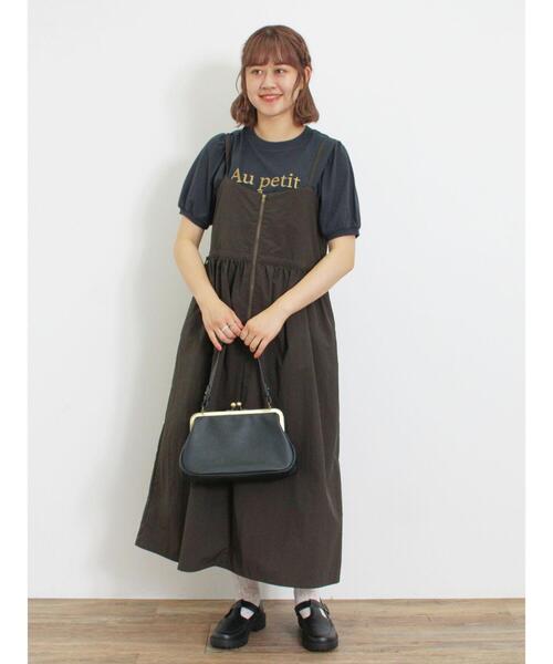 Samansa Mos2（サマンサ モスモス）の「ナイロンジップキャミワンピース（ワンピース・レディース・チャコールグレー/カーキ/ベージュ・F）」の2枚目の写真