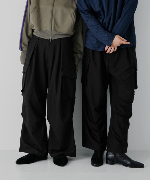 SENSE OF PLACE by URBAN RESEARCH（センスオブプレイスバイアーバンリサーチ）の「『セットアップ対応』『ユニセックス』ワイドカーゴパンツ（カーゴパンツ・メンズ・ブラウン/グレー/ブラック・LARGE/MEDIUM/SMALL）」の4枚目の写真