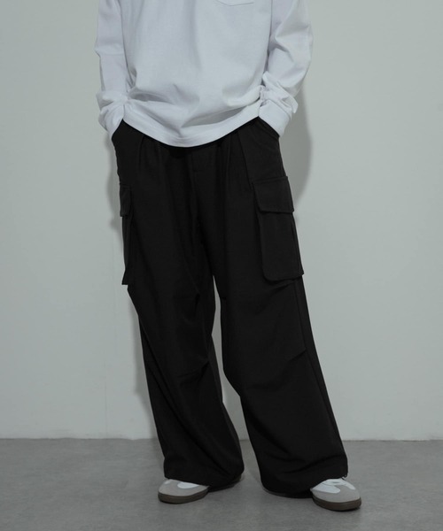 SENSE OF PLACE by URBAN RESEARCH（センスオブプレイスバイアーバンリサーチ）の「『セットアップ対応』『ユニセックス』ワイドカーゴパンツ（カーゴパンツ・メンズ・ブラウン/グレー/ブラック・LARGE/MEDIUM/SMALL）」の14枚目の写真