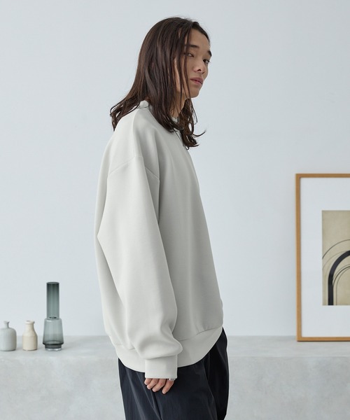 MONO-MART(モノマート)の「イージードライダンボールニットプルオーバースウェット(スウェット・レディース・グレイッシュブルー/ダークグレー/ダークブラウン/ライトグレー/ダークネイビー/グレイッシュベージュ/ブラック/オフホワイト・M/S/L)」の19枚目の写真