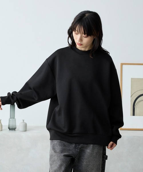 ESSAY / POSTMARK SWETATER/スウェット/M/コットン/BLK/ES08TS-01 イージードライダンボールニットプルオーバースウェット（スウェット