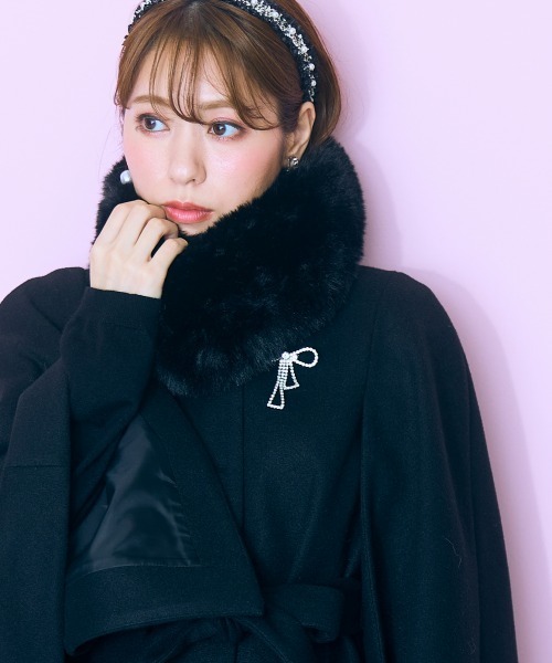 marun（マルン）の「＜大きいサイズ＞ ケープデザインコート marun（その他アウター・レディース・ブラック/ピンクベージュ・L/LL/3L/4L/5L）」の15枚目の写真