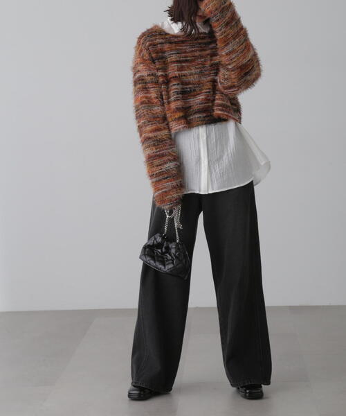 FREE'S MART（フリーズマート）の「シャギーグラデーションボーダーニット（ニット/セーター・レディース・グリーン/レッド・FREE）」の7枚目の写真