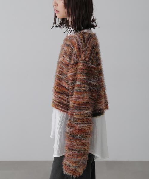 FREE'S MART（フリーズマート）の「シャギーグラデーションボーダーニット（ニット/セーター・レディース・グリーン/レッド・FREE）」の11枚目の写真