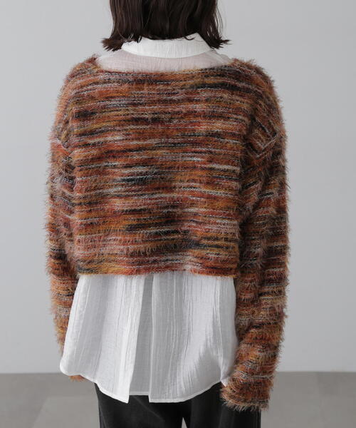 FREE'S MART（フリーズマート）の「シャギーグラデーションボーダーニット（ニット/セーター・レディース・グリーン/レッド・FREE）」の12枚目の写真