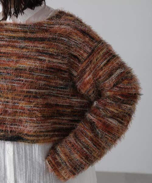 FREE'S MART（フリーズマート）の「シャギーグラデーションボーダーニット（ニット/セーター・レディース・グリーン/レッド・FREE）」の14枚目の写真