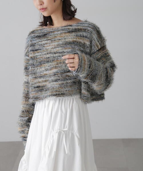 FREE'S MART（フリーズマート）の「シャギーグラデーションボーダーニット（ニット/セーター・レディース・グリーン/レッド・FREE）」の19枚目の写真