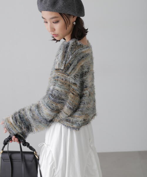 FREE'S MART（フリーズマート）の「シャギーグラデーションボーダーニット（ニット/セーター・レディース・グリーン/レッド・FREE）」の20枚目の写真