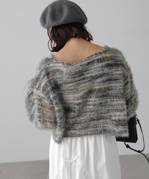 FREE'S MART（フリーズマート）の「シャギーグラデーションボーダーニット（ニット/セーター・レディース・グリーン/レッド・FREE）」の21枚目の写真