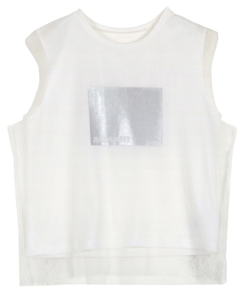 KOBE LETTUCE(コウベレタス)の「チュールレイヤード風フレンチロゴTトップス(Tシャツ/カットソー・レディース・ブラック/オフホワイト・M)」の3枚目の写真