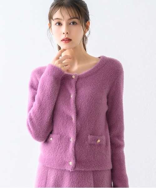 MISCH MASCH（ミッシュマッシュ）の「シャギー金釦カーディガン/MM448401（カーディガン/ボレロ・レディース・チャコールグレー/ホワイト/ピンク/アイボリー・ﾌﾘ-）」の15枚目の写真