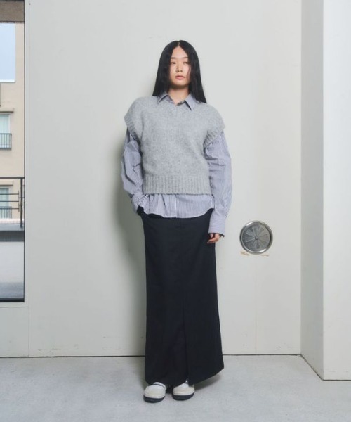 ENCIRCLE(エンサークル)の「【ENCIRCLE/エンサークル】Stubby vest / スタビーベスト(ニット/セーター・レディース・カーキ/グレー・FREE)」の6枚目の写真