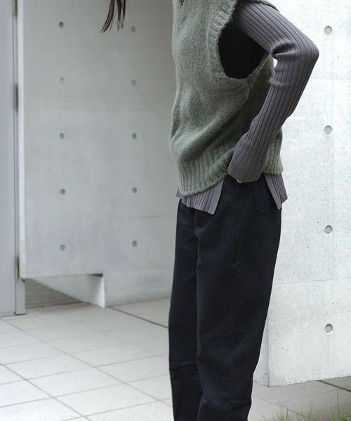 ENCIRCLE(エンサークル)の「【ENCIRCLE/エンサークル】Stubby vest / スタビーベスト(ニット/セーター・レディース・カーキ/グレー・FREE)」の22枚目の写真