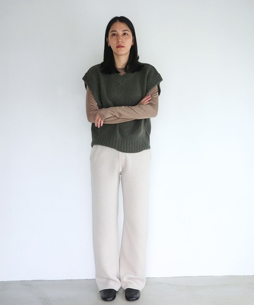 ENCIRCLE(エンサークル)の「【ENCIRCLE/エンサークル】Stubby vest / スタビーベスト(ニット/セーター・レディース・カーキ/グレー・FREE)」の14枚目の写真