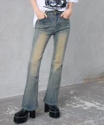 ENVYM | ウォッシュドストレッチフレアデニム(デニムパンツ)