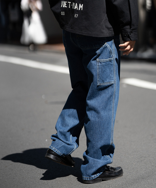 ミスチル桜井着用✨ナンバーナイン ブラックデニムパンツ 刺繍 ヒゲ加工 セール】CARHARTT WIP / カーハート ダブリューアイピー DOUBLE KNEE