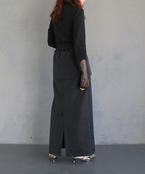 &g'aime(アンジェム)の「【&g’aime】レース切替リブトップス LACE DOCKING RIB TOPS(Tシャツ/カットソー・レディース・ブラック・FREE)」の16枚目の写真