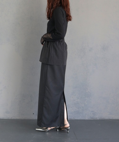 &g'aime(アンジェム)の「【&g’aime】レース切替リブトップス LACE DOCKING RIB TOPS(Tシャツ/カットソー・レディース・ブラック・FREE)」の18枚目の写真