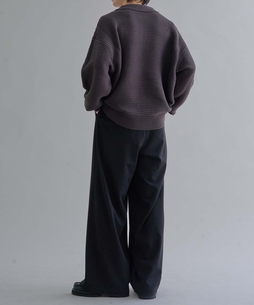 セール】ガーター編みルーズニットポロ（ニット/セーター）｜epnok