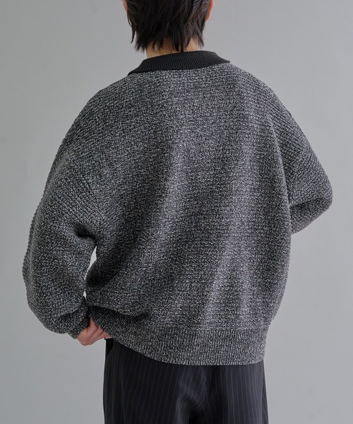 epnok（エプノック）の「ガーター編みルーズニットポロ（ニット/セーター・メンズ・グレー/ブラック/チャコールグレー/ブラック系その他/ブルー系その他/ブラウン系その他・SMALL/MEDIUM/LARGE）」の18枚目の写真