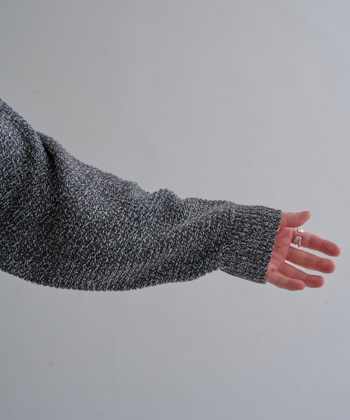 epnok（エプノック）の「ガーター編みルーズニットポロ（ニット/セーター・メンズ・グレー/ブラック/チャコールグレー/ブラック系その他/ブルー系その他/ブラウン系その他・SMALL/MEDIUM/LARGE）」の7枚目の写真